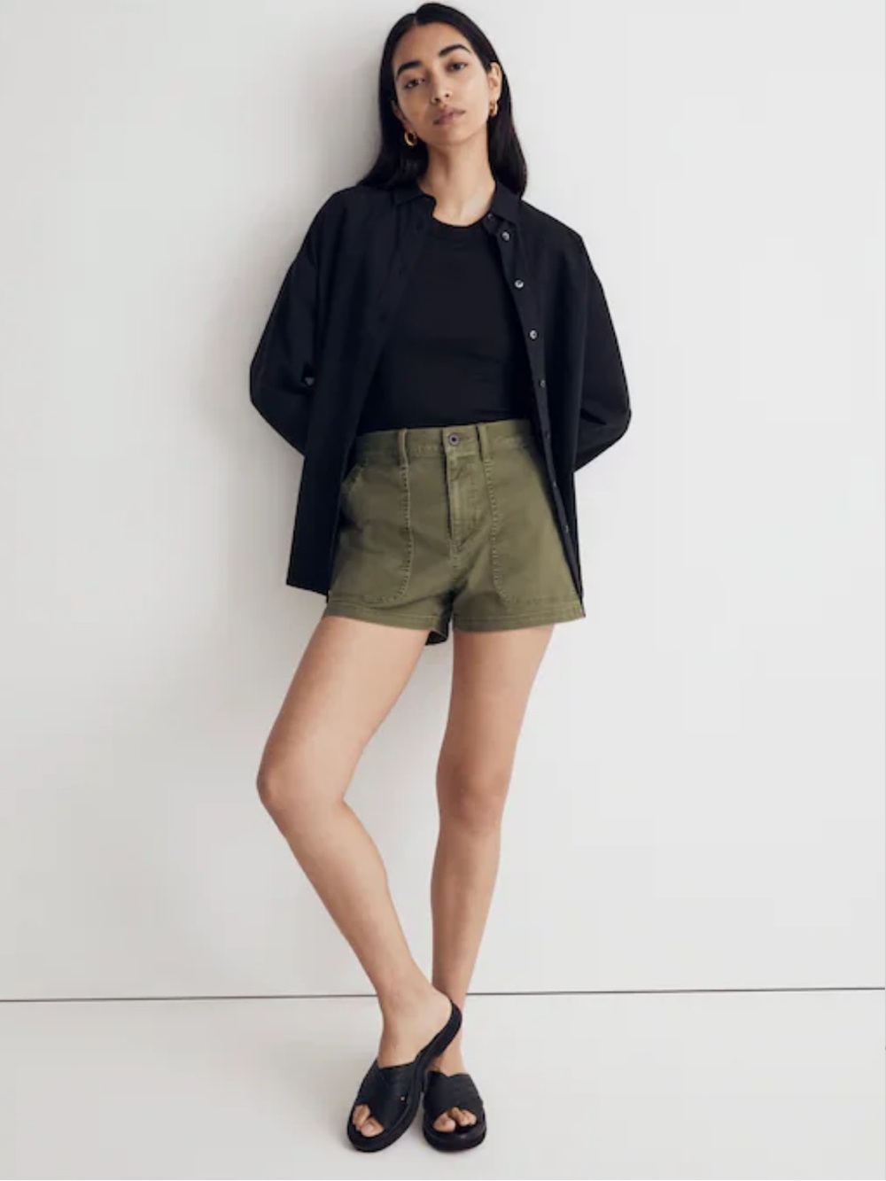 EUC Madewell The Perfect Vintage Fatigue Short - Desert Olive - Comfort Stretch